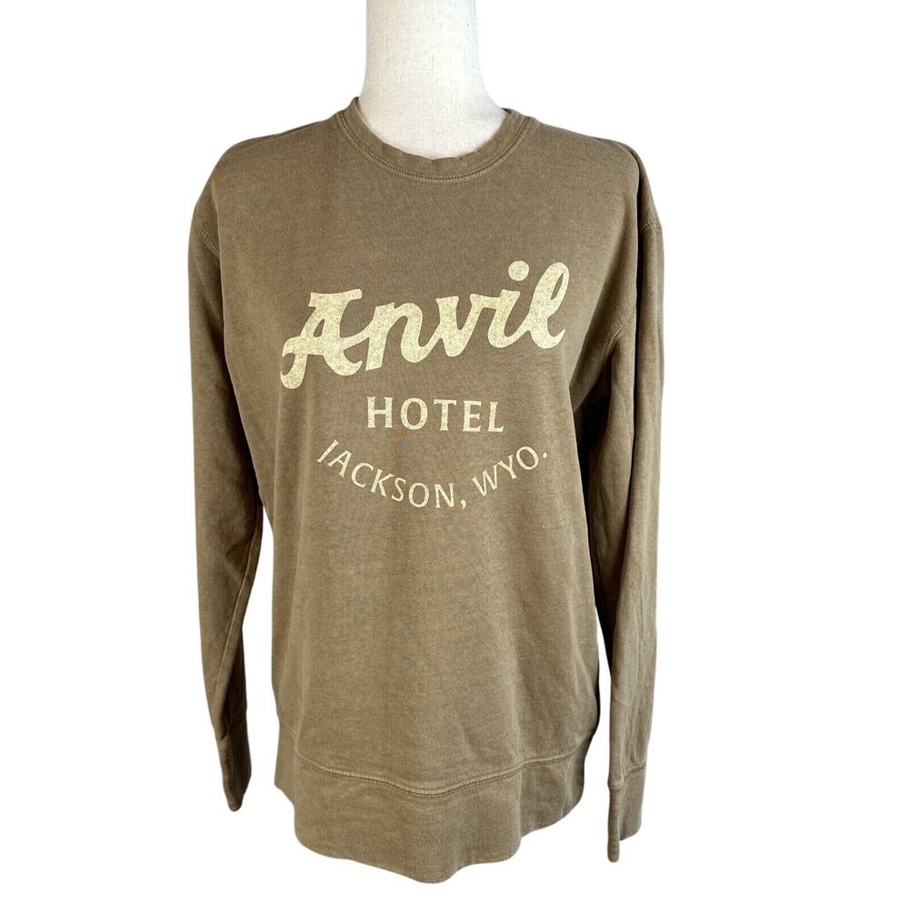 Anvil Hotel Sweatshirt x Jungmaven Size S Coyote Brown Organic Cotton Hemp NEW